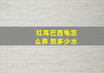 红耳巴西龟怎么养 放多少水